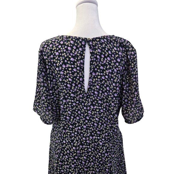 Abercrombie & Fitch Floral Short Sleeve Fit & Flare Dress Size Large Tall - Picture 5 of 7